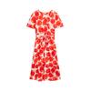 TOM TAILOR Damen Midi-Wickelkleid mit Muster, rot, Gemustert, Gr. 42