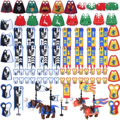 Medieval Military Castle Knight Cloak Series Accessories Building Blocks Soldier Figures Legion Lion