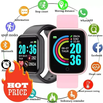 New Y68 Smart Watch Bluetooth Fitness Tracker Man Sports Watch Heart Rate Monitor Blood Pressure