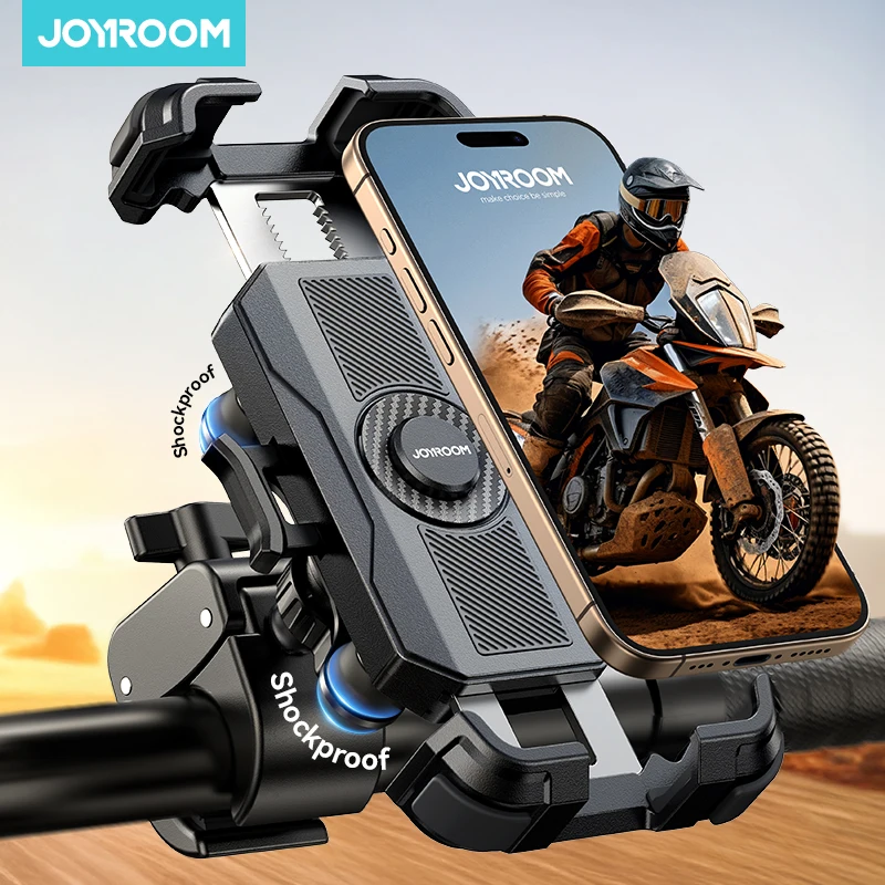 Joyroom Supporto per telefono per moto Supporto per telefono antivibrante per manubrio per moto Supporto per telefono per bici per iPhone per telefono da 4,7-7 pollici