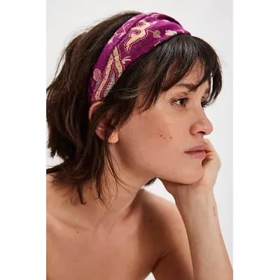 Cassidy Pashmina Headband by Curried Myrrh at Free People in Pink