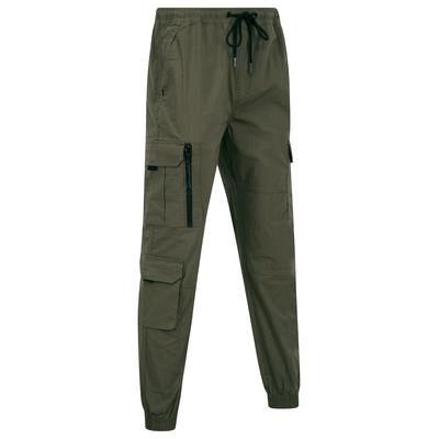 Trousers Irazu Stretch Cotton Blend Elastic Waist Multi-Pocket Cargo Trousers in Crocodile / XL - Tokyo Laundry