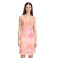Druckkleid CARTOON "Cartoon Casual-Kleid ohne Arm", Damen, Gr. 38, Normalgrößen, bunt (orange, pink), Obermaterial: 95% Polyester, 05% Elasthan. Futter: 95% Viskose, 5% Elasthan., feminin, körpernah kurz, U-Boot-Ausschnitt, Kleider, Muster