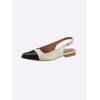 Ballerina HEINE, Damen, Gr. 38, beige (champagner, schwarz), Leder, Leder, modisch, Schuhe