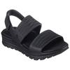 Sandale SKECHERS "ARCH FIT FOOTSTEPS-SUNNY DAYS", Damen, Gr. 39, schwarz, Synthetik, unifarben, casual, Schuhe, Plateau Sandale, Sommerschuh mit Klettverschluss