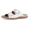 Pantolette GABOR, Damen, Gr. 41, weiß, Kalbsleder, unifarben, Basic, Schuhe, Keilabsatz, Sommerschuh, Bequemschuh, praktische Klettverschlüsse