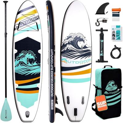 Outdoor Crusier Inflatable Stand Up Paddle Board, Ultra Portable & Lightweight, Wide Stable Non-Slip Design,