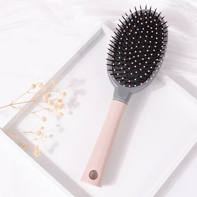 TEMU 1pc Nylon Bristle Hair Brush For Women, Abs Plastic Handle, Finishing Comb For Normal Hair, Styling And Detangling Tool With Air Cushion Massage Image