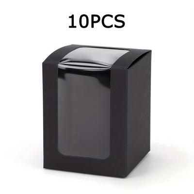 TEMU 10pcs Elegant Paper Gift Boxes With Transparent Window - Multipurpose Packaging For Small Items, Aromatherapy, Birthday, Anniversary, Wedding, Christmas, New Year, Thanksgiving, Valentine's Day Image