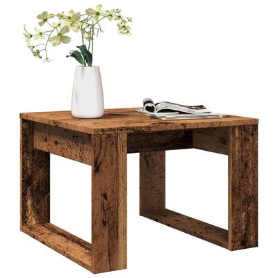 TEMU Chic Rustic End Table - Coffee & Sofa Side Table For Living Room, 20x20x14 Inches, High-quality Wood Image