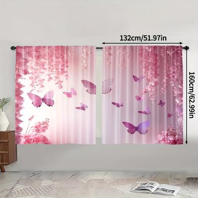 TEMU 2pcs, The Curtain, , Extra Large Fabric, For Bedroom, Study, Living Room, Balcony, Office, Dormitory, , Home Decoration Image