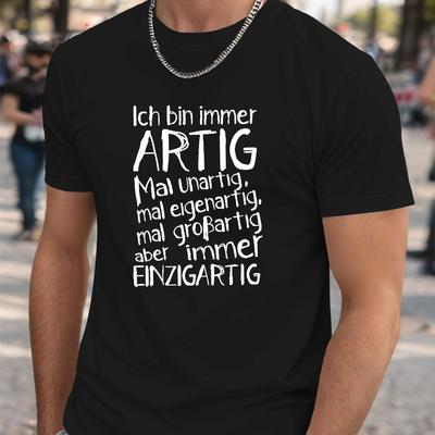 TEMU Funny German Crinkle Plus Size Men's T-shirt Image