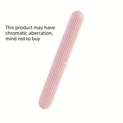 TEMU Travel Portable Toothbrush Case, Simple Striped Washable Toothbrush Container Image