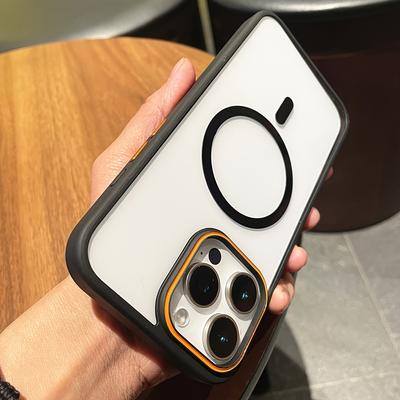 TEMU Luxury Matte Transparent Armor Shockproof Case For Iphone 16 15 14 13 11 12 Pro For Magnetic Wireless Charge Cover Image