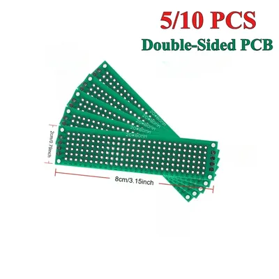 5/10 Stück 2x8CM doppelseitige Protoboard-Leiterplatte Universal DIY grüne Prototyping-Boards, für Arduino Image