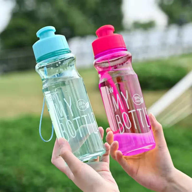 500 ml transparente Wasserflasche, tragbarer Sportbecher zum Trinken, Küchenutensilien, Wasserflasche für Outdoor, Schule, Reisen, Mädchen, Jungen, Tasse Image