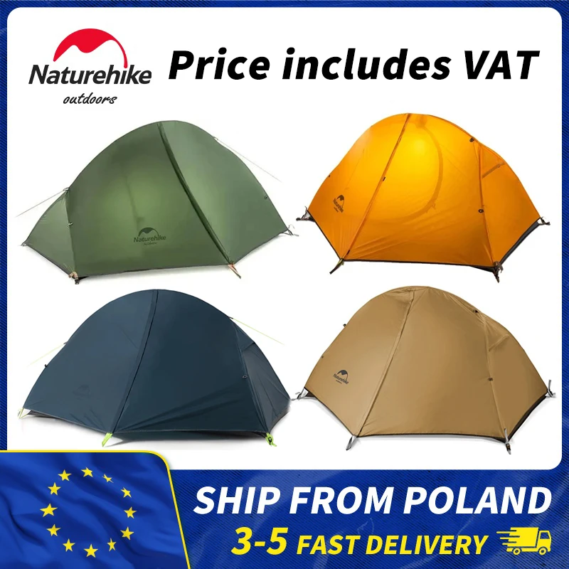 Naturehike 1-Personen-Fahrradzelt, ultraleichtes Rucksackzelt, wasserdicht, für Outdoor-Reisen, Strand, Camping, Zelt, freistehend, mit Matte Image