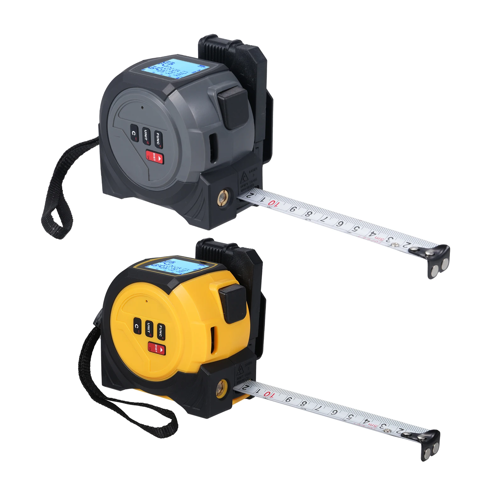 Laser-Maßband, 3-in-1-Lasermaß, Füllstandsmesser, Laser, 5 m Maßband mit Pythagoras, Fläche und Volumenmessung Image