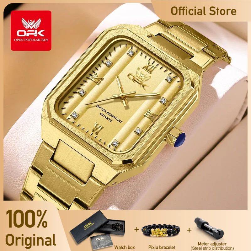 OPK 6043 Herrenuhr Original Einfache Mode Quarz Armbanduhr Wasserdicht Leuchtende Uhren Für Männer Zirkon Skala Mit Box Reloj Image