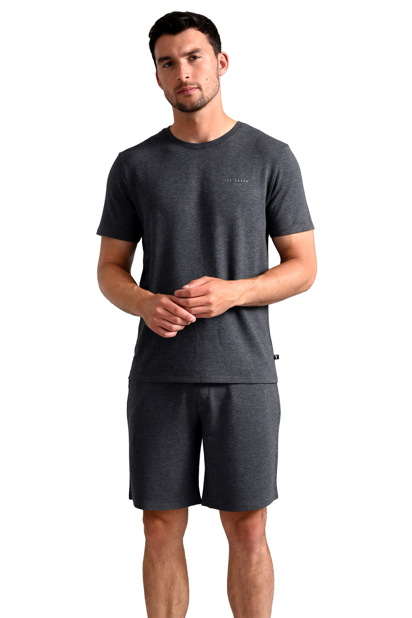 Ted Baker Pyjama Shorts | Herren Freizeit-Loungewear Pyjamahosen mit Taschen - Anthrazit Image