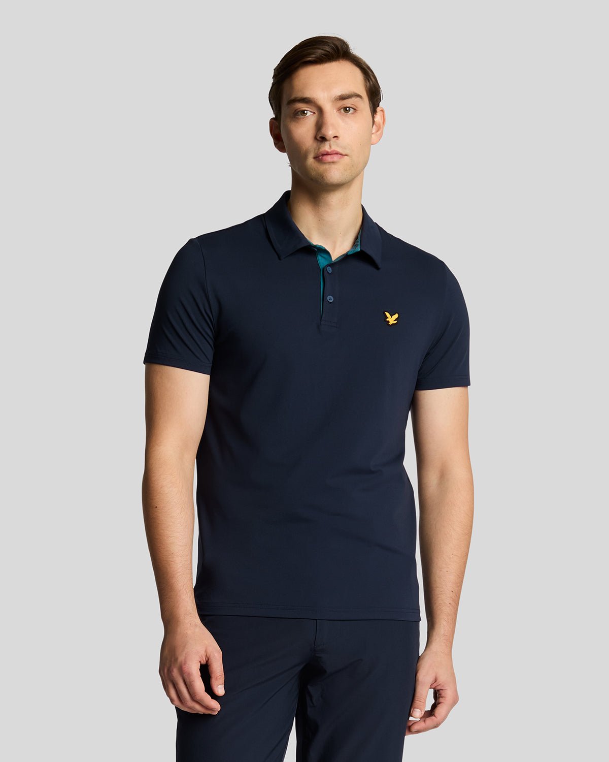 Lyle & Scott Golf Kontrastknopfleiste Poloshirt - Marineblau Image