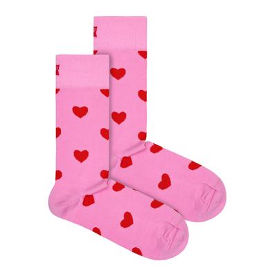 1 Pack Herzsocken in Geschenkbox | Happy Socks | Neuheit Herzdruck Socken | Ideales Geschenk zum Valentinstag - Rot Image
