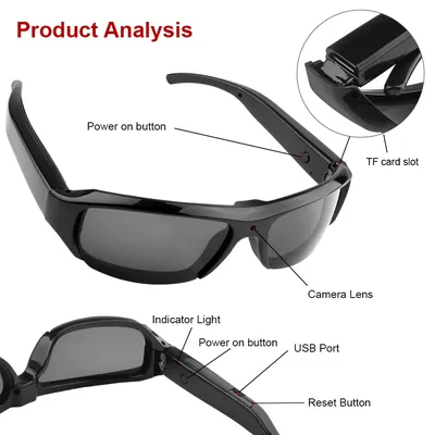 Neue HD 1080P Mini Brille Kamera Video Recorder Tragbare Sonnenbrille Kamera Tragbare Outdoor Sport DV DVR Überwachung Camcorder