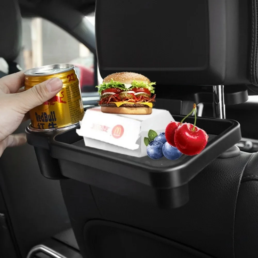 Klappstuhl mit Rückenlehne, multifunktionaler Esstisch, Esstisch, Tablett, Getränkehalter und Aufbewahrungsständer für Autos, Autozubehör Image