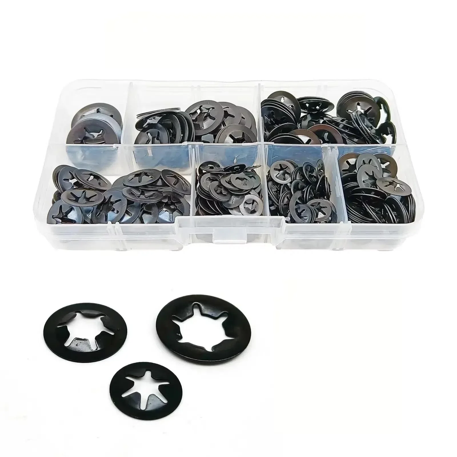 120 Stück/Box M2.5-M10 selbstsicherndes Sicherungsclip-Set mit externer Sicherungsring. Wir werden erfreut, um unsere 35 zu erstellen Image