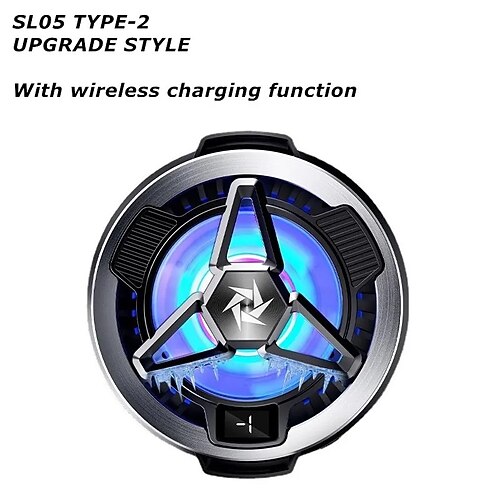 Ventola di raffreddamento a semiconduttore magnetico mobile sl05 con ricarica wireless per il gioco pubg, radiatore per iPhone e Android