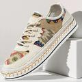 scarpe da passeggio da uomo beige e multicolor con design intrecciato: sneakers alla moda per abbigliamento casual e da vacanza
