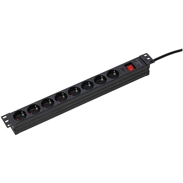as-Schwabe Steckdosenleiste »19 Zoll RACK« schwarz schwarz, 48.3x4.7x4.5 cm Image