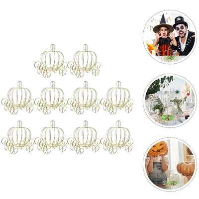10 Pcs Chocolate Candy Wedding Supply Gift Holder Cart Adornment Pumpkin Metal Party Creative