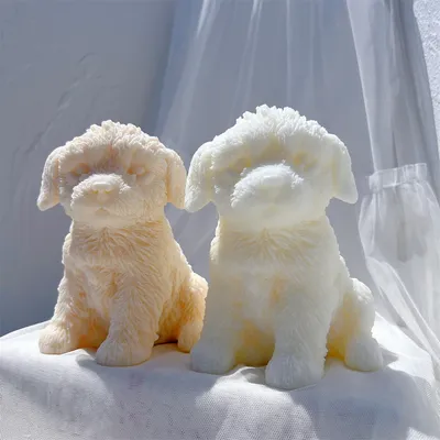 Cute Labradoodle Dog Silicone Candle Mold Figurine Pet Dog Lover Home Decor Animal Puppy Soy Wax