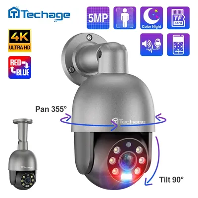 Techage 5MP/8MP 4K PTZ Безопасность POE Сетевая камера Камера наблюдения 4K Камера наружного