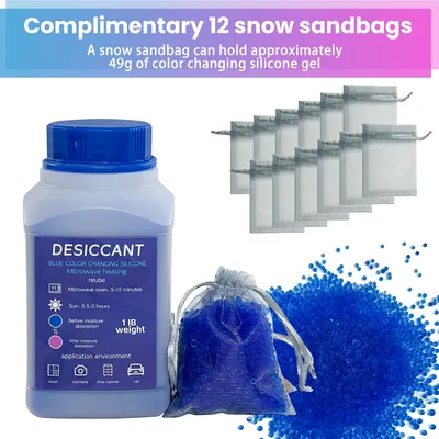 465g +12 bags Reusable Silica Gel Waterproof Beads Moisture Absorber Electronic Product Desiccant