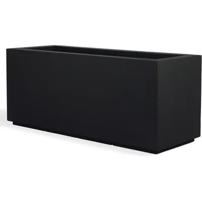 Milan Tall Modern Outdoor/Indoor Rectangular Trough Planter, 46" L X 17" W X 19" H, Lightweight,