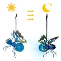 Statue d'insecte solaire en fer avec guirlande lumineuse LED, lampes suspendues d'extérieur étanches pour décoration de jardin extérieur, balcon, porche