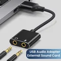 Adattatore per scheda Audio USB con Jack per cuffie e microfono da 3.5mm cavo intrecciato adattatore Audio USB esterno per Laptop Windows Mac
