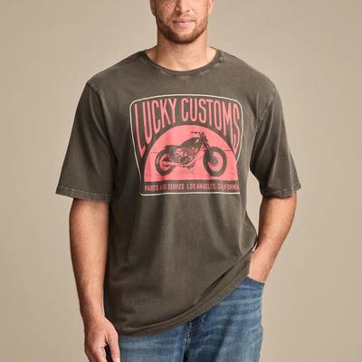 Lucky Brand Big & Tall Lucky Customs Tee - Men's Clothing Tops Shirts Tee Graphic T Shirts in Raven, Size 1XLT