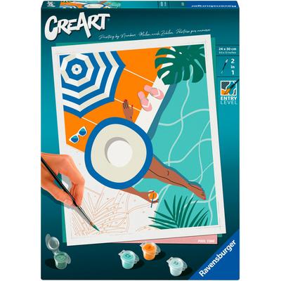 Malen nach Zahlen RAVENSBURGER "CreArt, Poolzeit", bunt, Malvorlagen, KinderB:24cm H:30cm, für Erwachsene; Made in Europe, B:24cm H:30cm