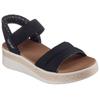 Sandale SKECHERS "BOBS SUN RAY", Damen, Gr. 39, schwarz, Textil, casual, Schuhe, Keilsandale, Sandalette, Plateausandale mit Plush Foam