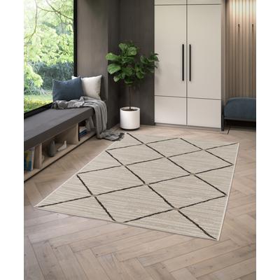 Teppich "Outdoorteppich PARADISE - Rhombus", braun (hellbraun,beige,anthrazit), B:200cm H:4mm L:290cm, Polypropylen, PRIMAFLOR-IDEEN IN TEXTIL, Teppiche, Flachgewebe, Rauten, Scandi, In- und Outdoor geeignet, wasserfest Image