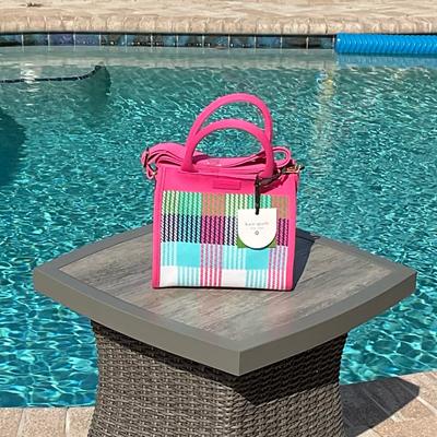 Kate Spade Bags | Kate Spade New York X Target Plaid Knit Crossbody Bag Tote | Color: Blue/Pink | Size: 7.5 Inches (H) X 9 Inches (W) X 3 Inches (D)