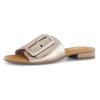 Pantolette GABOR "RHODOS", Damen, Gr. 37, gold (goldfarben), Ziegenleder, metallic, klassisch, Schuhe, Blockabsatz, Sommerschuh, Komfortschuh in Weite G (= weit)