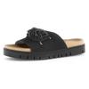Pantolette GABOR, Damen, Gr. 37, schwarz, Ziegenveloursleder, modisch, Schuhe, Plateau, Sommerschuh, Schlupfschuh mit Best Fitting Ausstattung