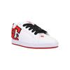 Sneaker DC SHOES "Court Graffik", Gr. 8,5(41), weiß, rot, schwarz, 57.05% Leder, 28.2% Synthetikmaterial, 13.87% Polyester, 0.88% Textil, Schuhe