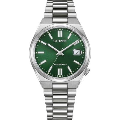 Automatikuhr CITIZEN "Tsuyosa", silberfarben, dunkelgrün, Armbanduhren, Damen, Armbanduhr, Damenuhr, Mechanische Uhr, Edelstahlarmband, analog, Tag Image