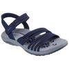 Sandale SKECHERS "REGGAE SLIM", Damen, Gr. 35, blau (navy), Textil, Lederimitat, casual, Schuhe, Sommerschuh, Trekking Sandale mit praktischem Klettverschluss, Topseller