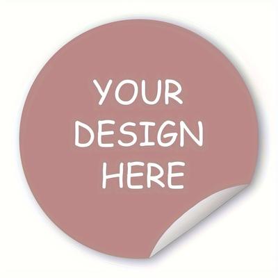 TEMU 1000pcs Customizable Sticker Labels, Personalized Text & Image, Glossy Film, Logo Design On , Ideal For Packaging & Office Use, Non-food Contact Safe Image